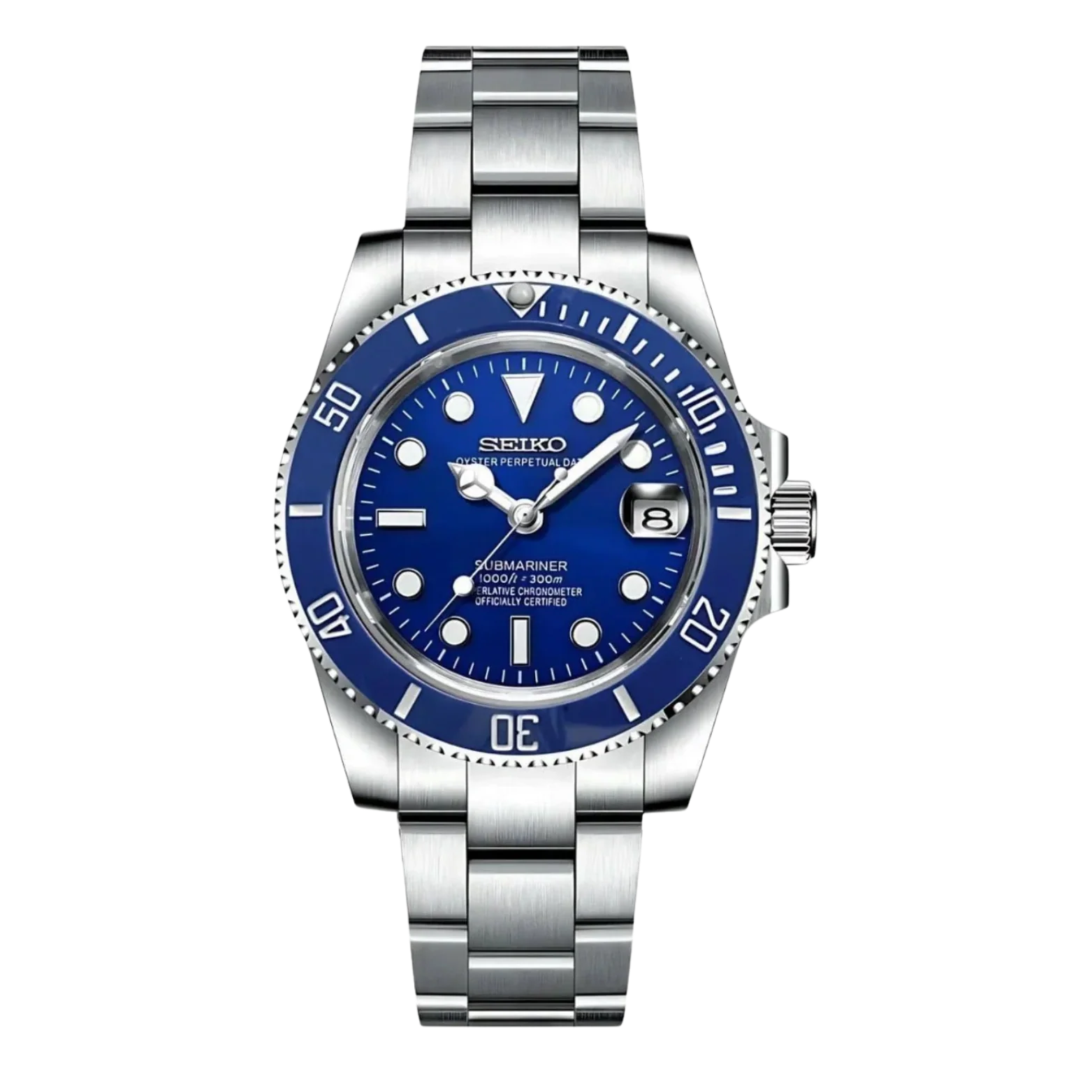 Seiko Mod Submariner Blue