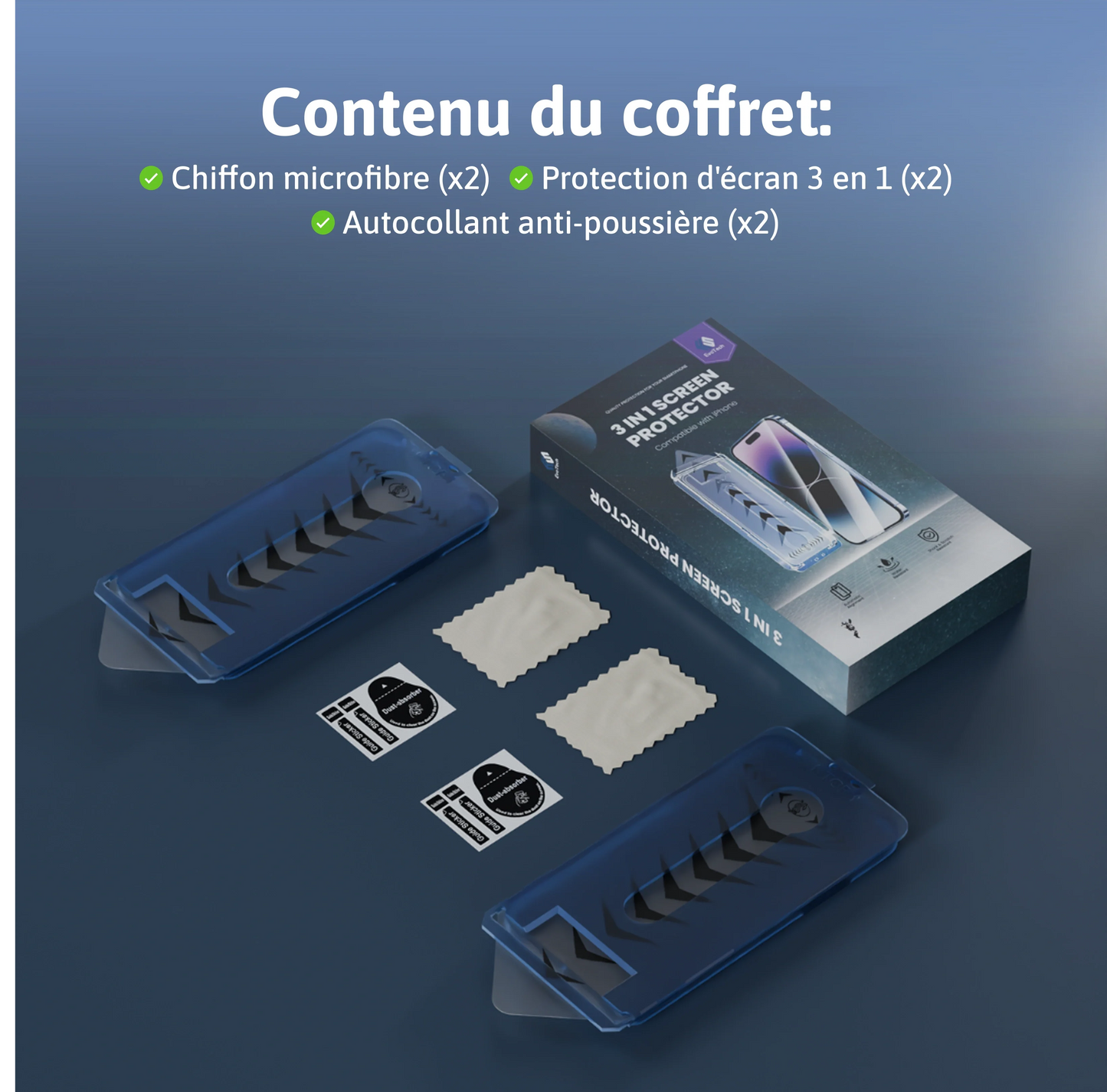 Protection Écran iPhone 3-en-1