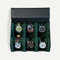 Hexagon Black Green 6 Slot Watch Box
