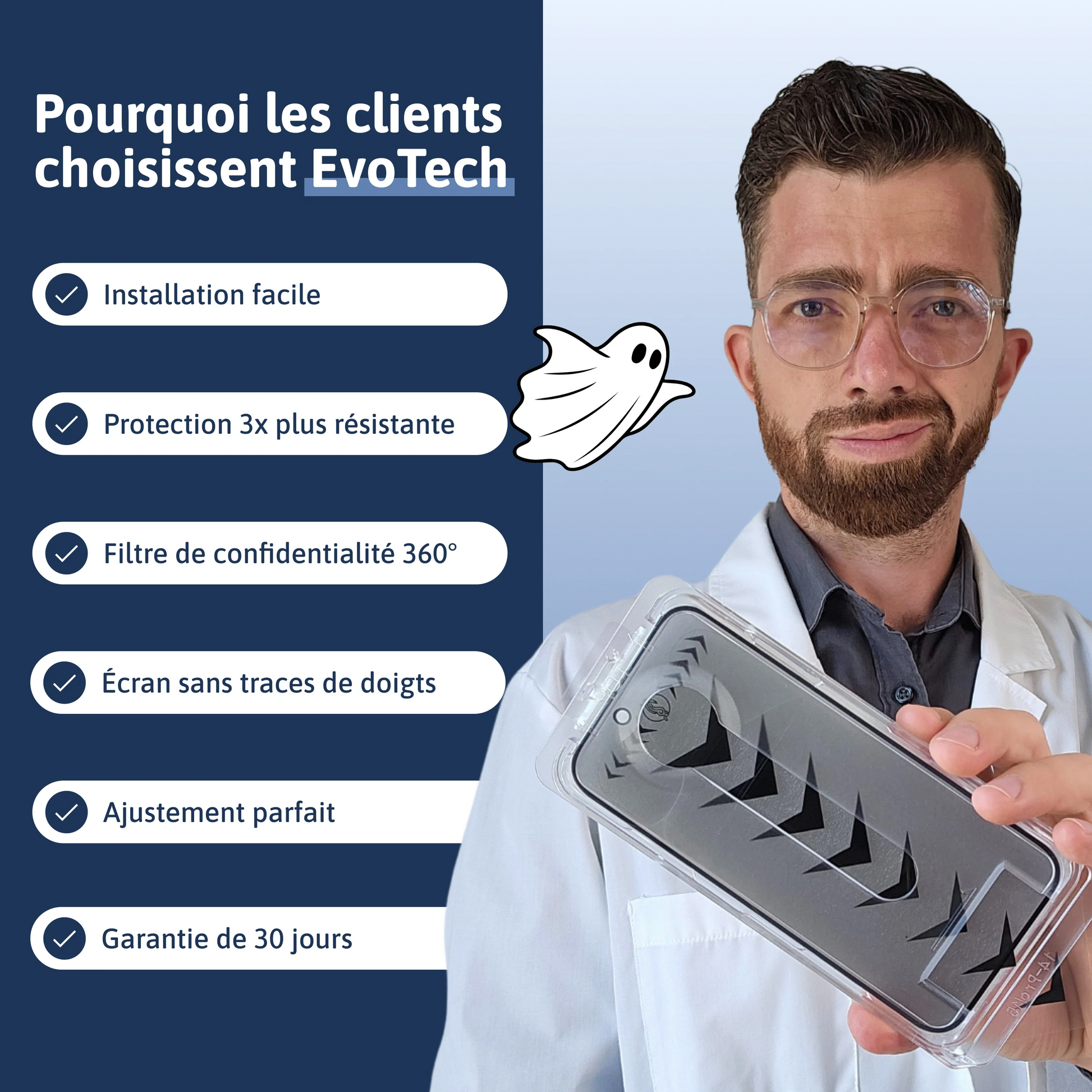 Protection d'écran 3 en 1 - iPhone