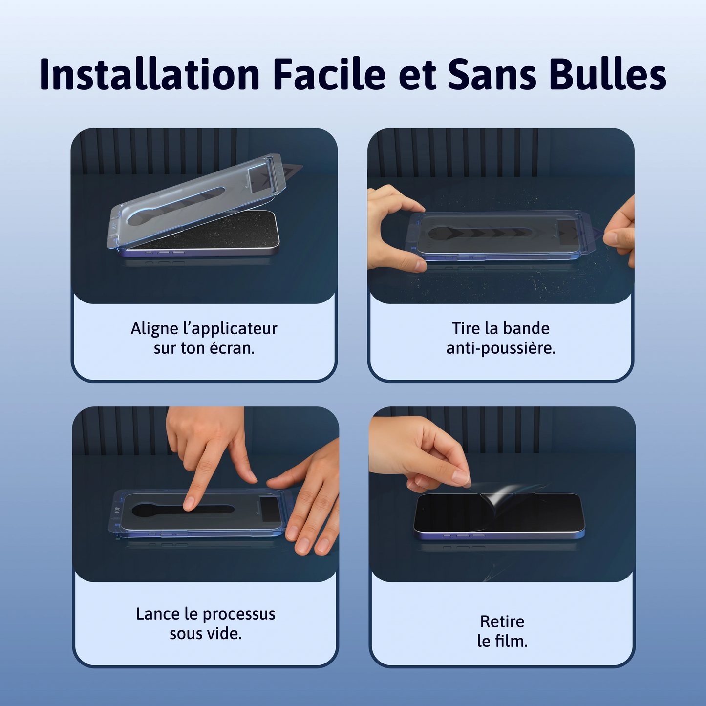 Protection d'écran 3 en 1 - iPhone