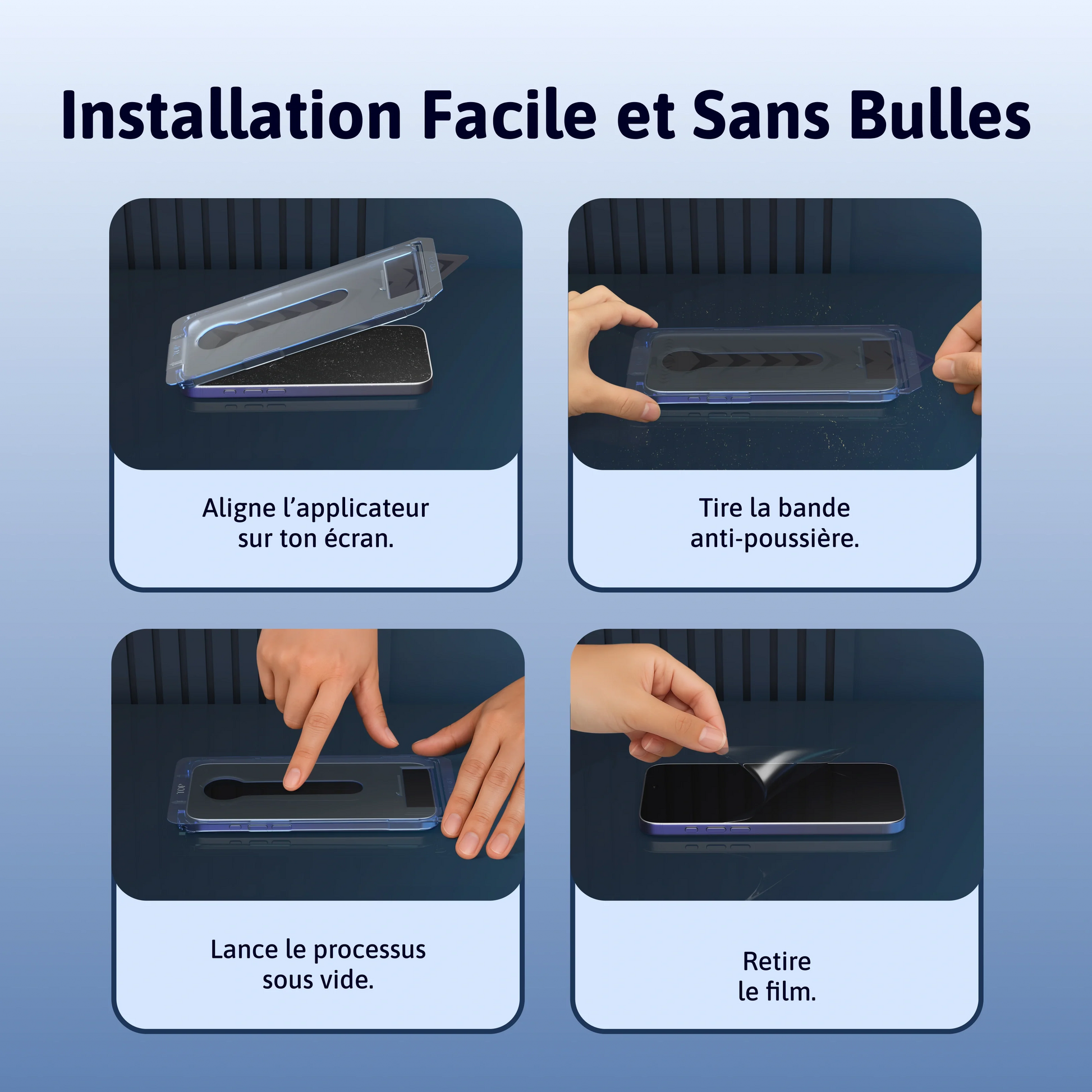 Protection d'écran 3 en 1 - iPhone