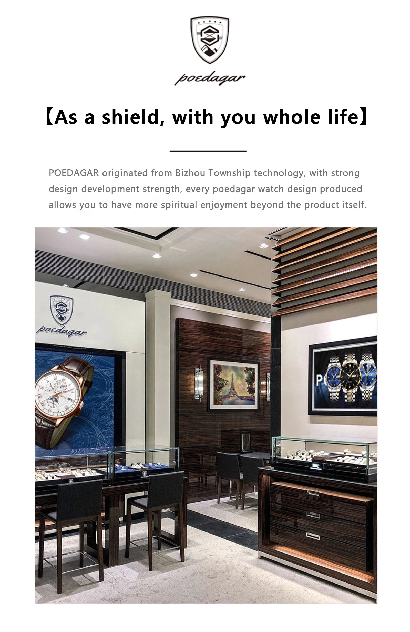 POEDAGAR Montre Homme Originale de Luxe Date Lumineux Étanche Acier Inoxydable Montre-Bracelet Homme Business Mode Quartz Montres pour Hommes